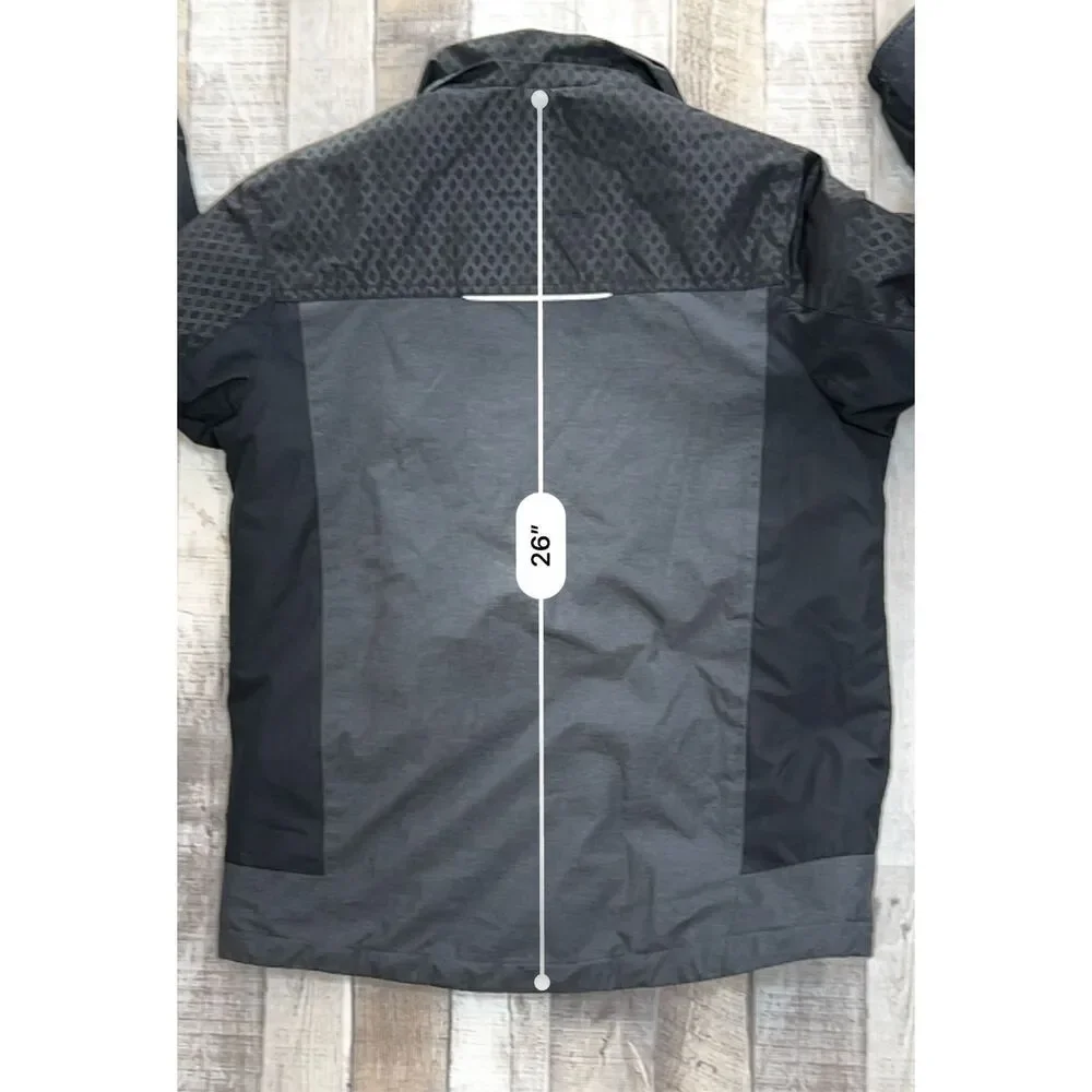 GERRY Black Zip Front Reflective All Weather Winter Coat MEDIUM Water‎ Resistant